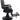George Mens Barber / Lash & Brow Chair with Towel Holder & Clipper Hook - Black Luxury Salon Furniture For Professional Beauty Spaces Aura Salon Furniture